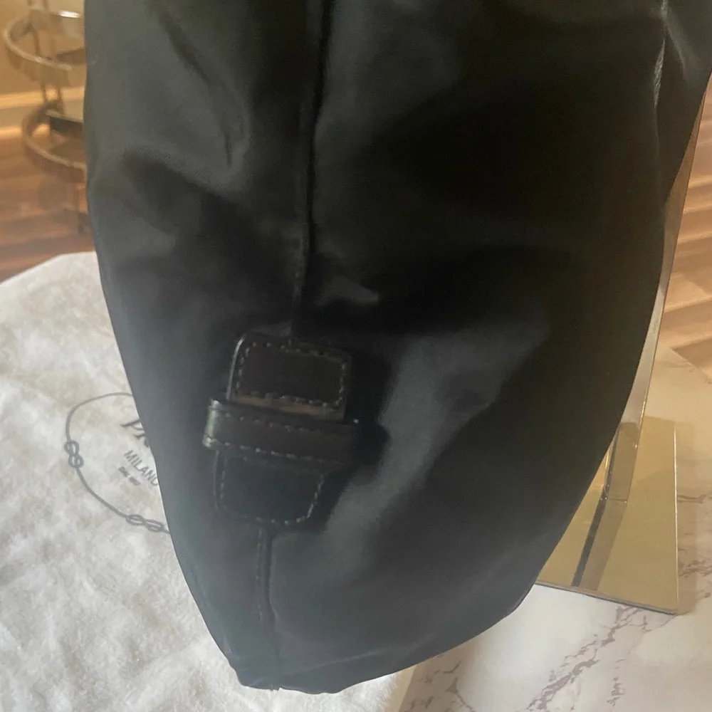 Authentic Prada nylon Laptop /tote bag with Leather Trim, Lock, Key, Prada Dusty - Picture 6 of 17